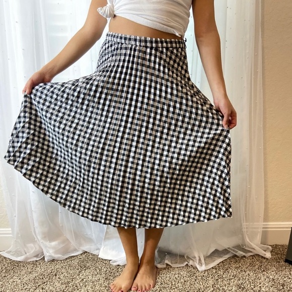 NWT Rachel Zoe Gingham Black and White Skirt - Picture 2 of 3
